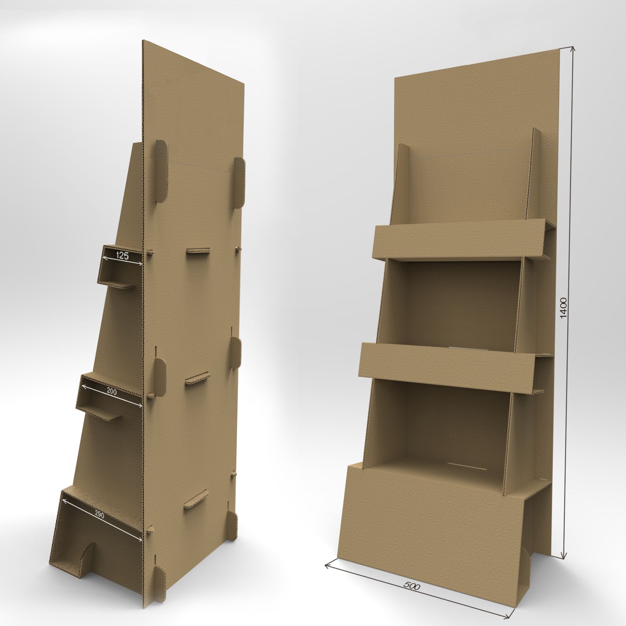Display modular din carton pentru carti - Natur - imagine 1