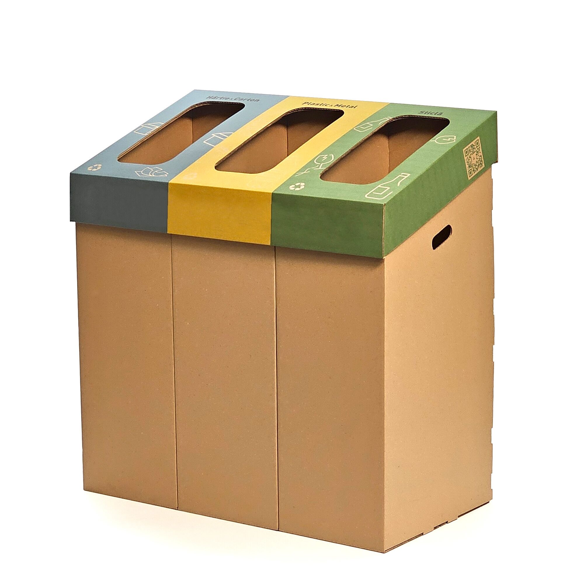 4A Set 3 coșuri sortare deșeuri - 120 litri - imagine 1